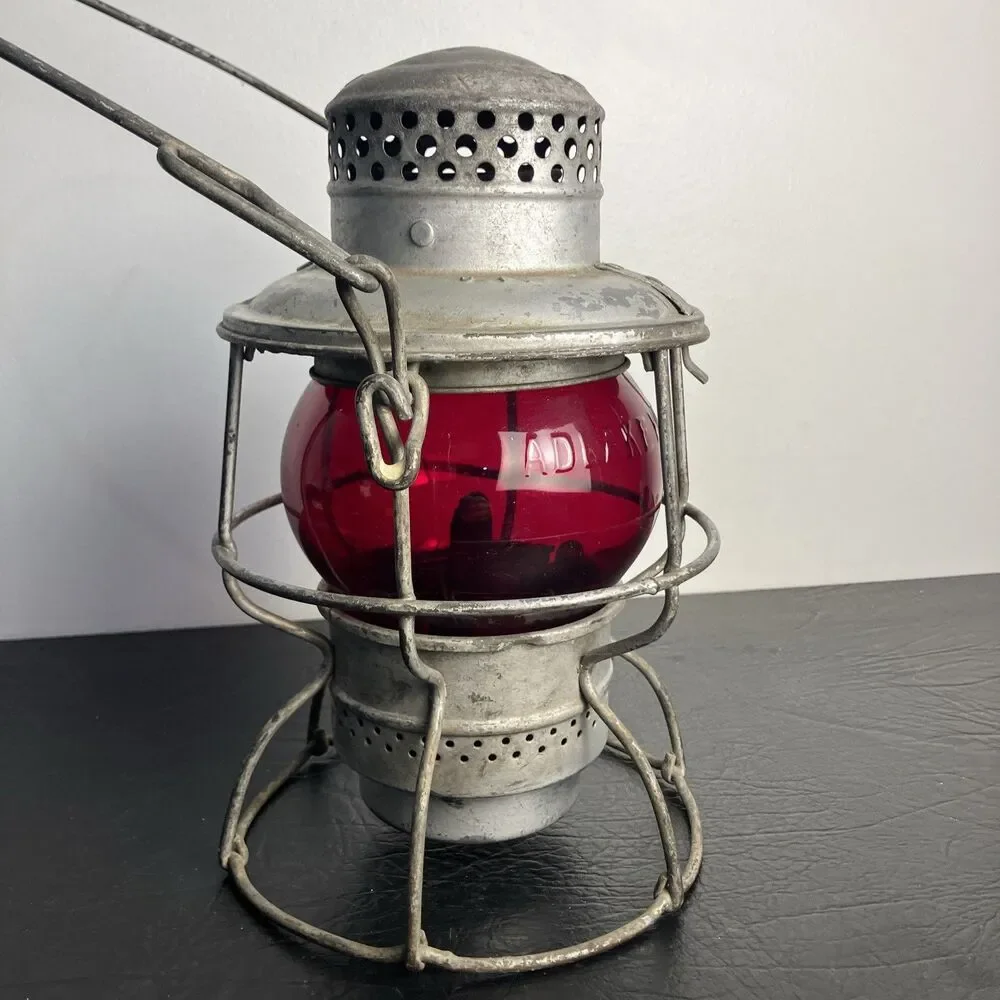 Union Pacific Adlake Kero Lantern Embossed U.P. Red Globe VTG Railroad Signal